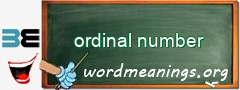 WordMeaning blackboard for ordinal number